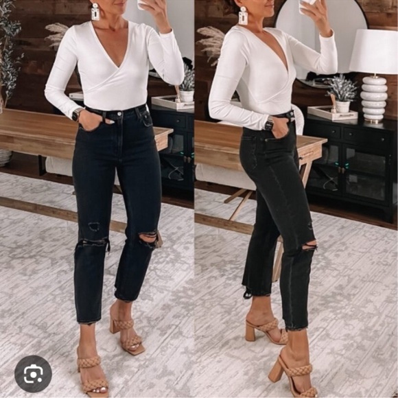 Abercrombie and Fitch the ankle straight ultra high-rise curved love size 28/6 - Picture 2 of 4